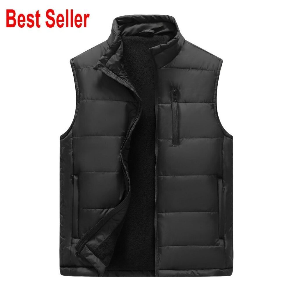 Men's Puffer Vest Lightweight Warm Windproof Outdoor Travel Hiking Versatile